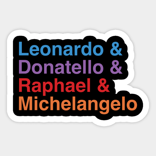 Ninja Turtle Names Sticker by winstongambro